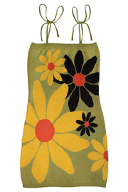 Sunflower Bloom Knit Tube Dress