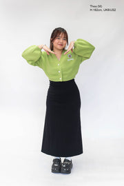 Green Hoodie Daisy Crop Cardigan