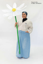 Creme Hoodie Daisy Crop Cardigan
