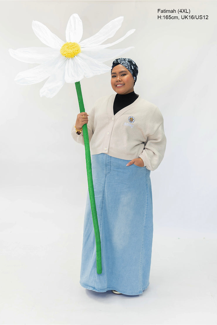 Creme Hoodie Daisy Crop Cardigan