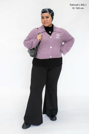 Purple Hoodie Lover Crop Cardigan