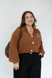 Mocha Hoodie Lover Crop Cardigan