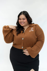 Mocha Hoodie Lover Crop Cardigan