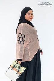 PEACH DAISY MESH SWEATER