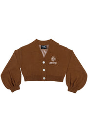 Mocha Hoodie Lover Crop Cardigan