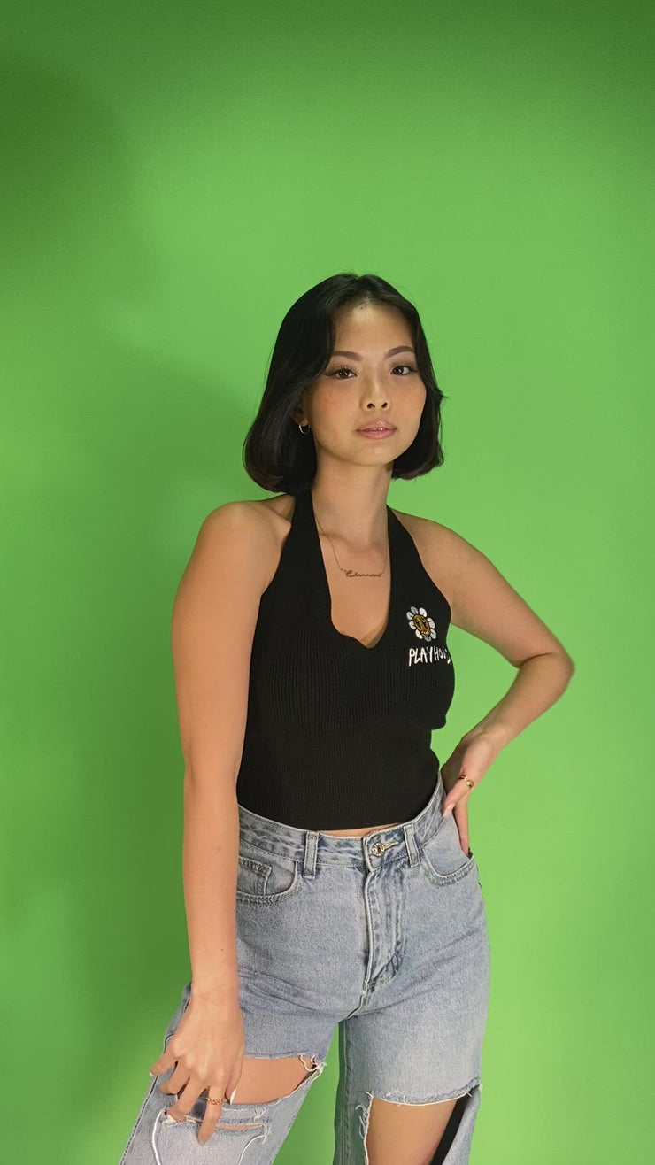 Halter hoodie top