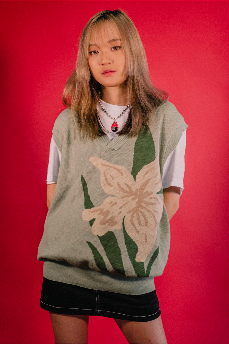 Apple Green Lily Knit Vest
