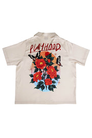 Beige Camellia Hawaiian Shirt