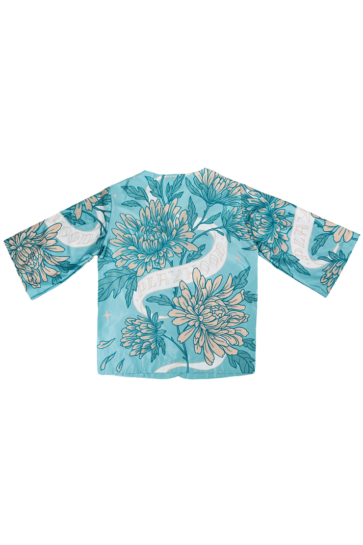 Sky Blue Chrysanthemum Kimono