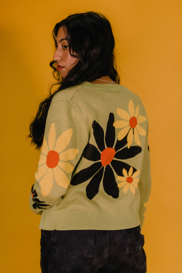 Sunflower Bloom Knit Cardigan
