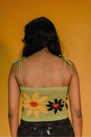 Sunflower Bloom Knit Tube Top