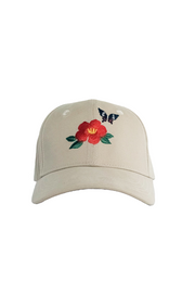 Beige Camellia Baseball Cap