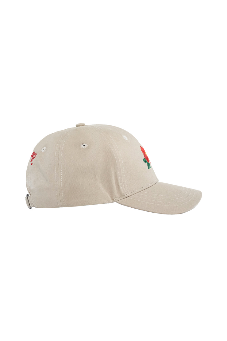 Beige Camellia Baseball Cap