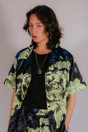 Green Rose Sketch Hawaiian Shirt