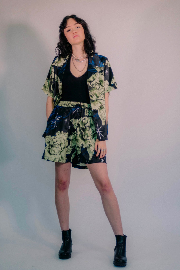 Green Rose Sketch Shorts