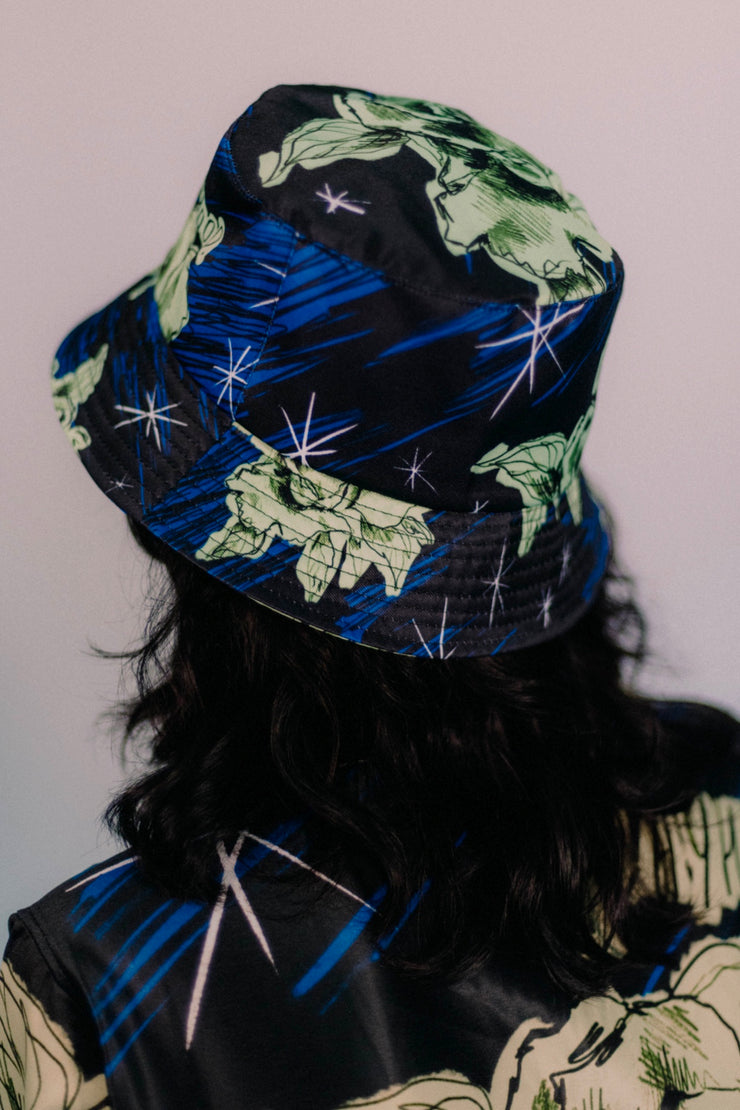 Green Rose Sketch Bucket Hat