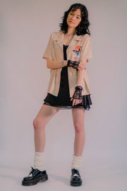 Beige Camellia Hawaiian Shirt