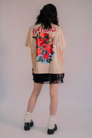 Beige Camellia Hawaiian Shirt
