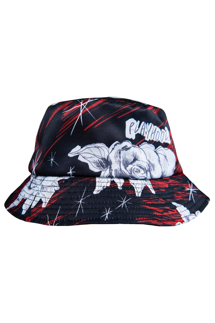 Red Rose Sketch Bucket Hat