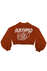 Brown Hoodie Lover Club Cardigan
