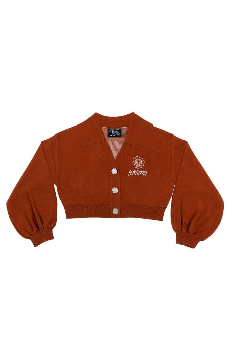 Brown Hoodie Lover Club Cardigan