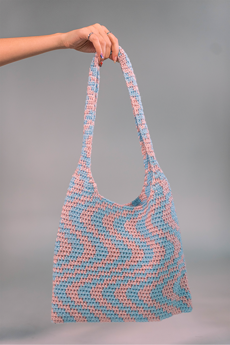 Cotton Candy Swirl Crochet Bag