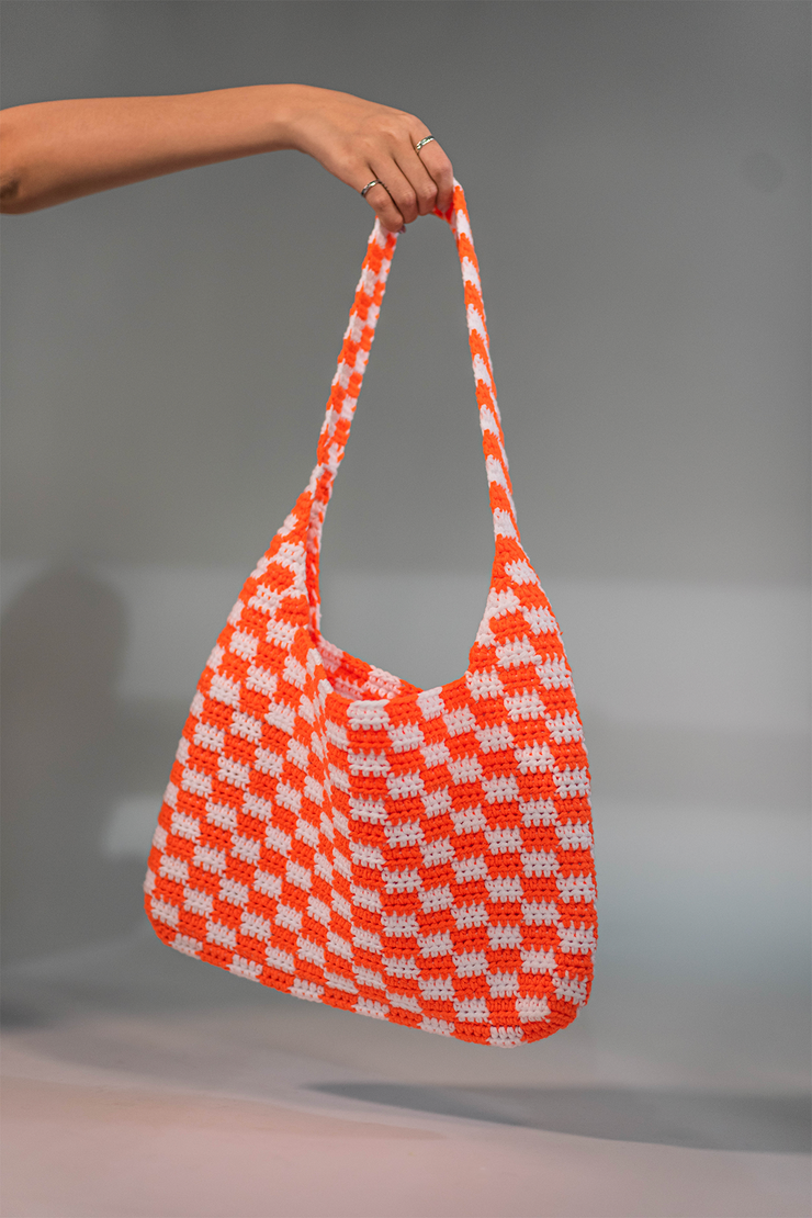 Satsuma Checkerboard Crochet Bag