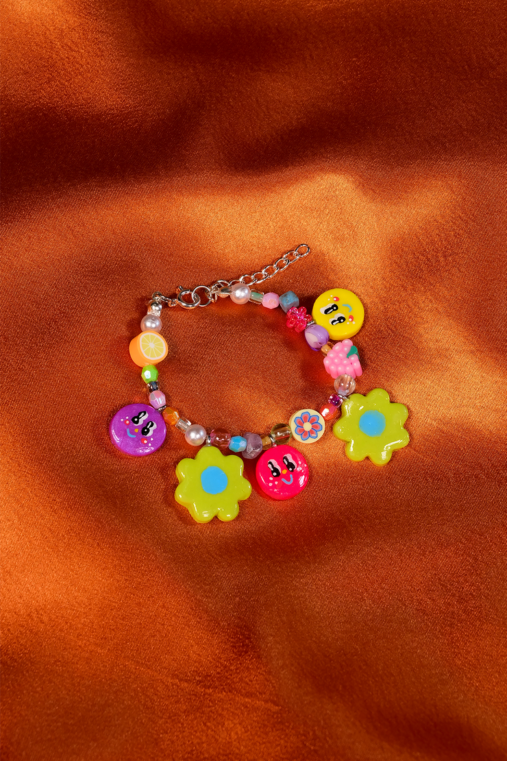 Smiley Flower Charm Bracelet #1