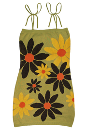 Sunflower Bloom Knit Tube Dress