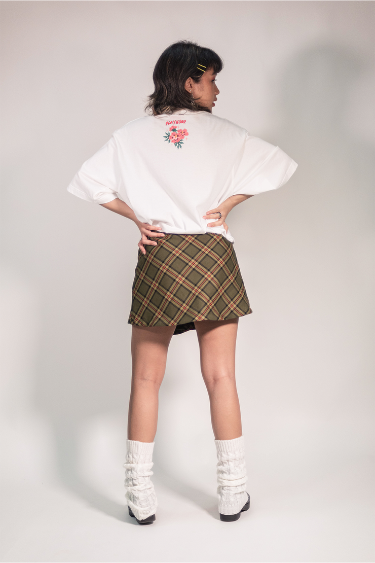 White Peony Blossom Oversized Tee