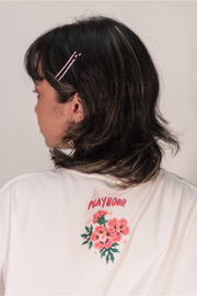 White Peony Blossom Oversized Tee